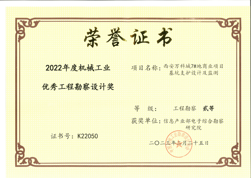 喜讯！我院荣获两项2022年度机械工业优秀工程勘察设计奖